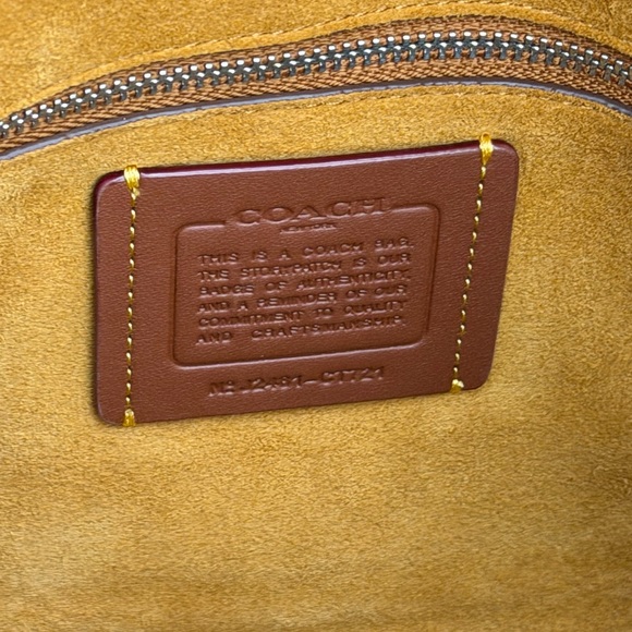 Coach Western Tabby Bag Silver/Burnished Amber Full Grain Leather Suede - Picture 10 of 10